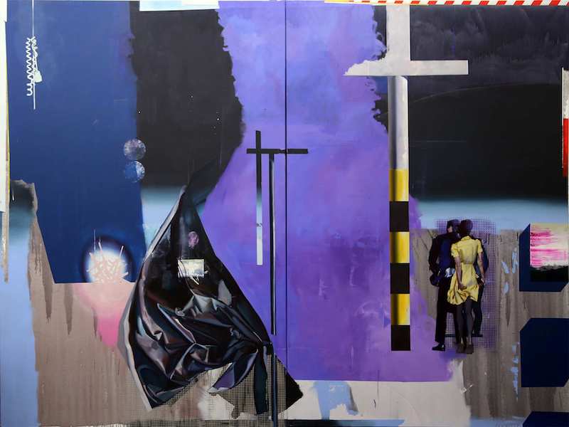 Rayk Goetze: Stätte, 2020, oil and acrylic on canvas, 400 x 300 cm /2 parts

